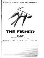 Fisher SA-100 - Owners Manual 